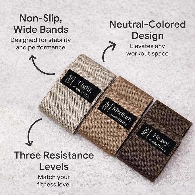 Neutral Resistance Bands Set – Heavy-Duty Exercise Bands for Glutes, Full-Body Strength Training, Home Workouts & Stretching
