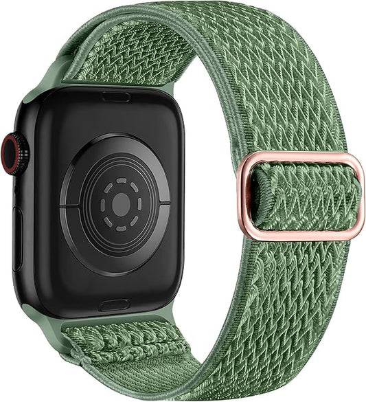 Lerobo Stretchy Nylon Solo Loop Band, Compatible with Apple Watch Series 11 10 9 8 7 6 5 4 3 SE3/2/1 Ultra3/2/1, Adjustable Strap for iwatch Band 44mm 45mm 46mm 49mm 42mm 40mm 41mm 38mm for Women Men