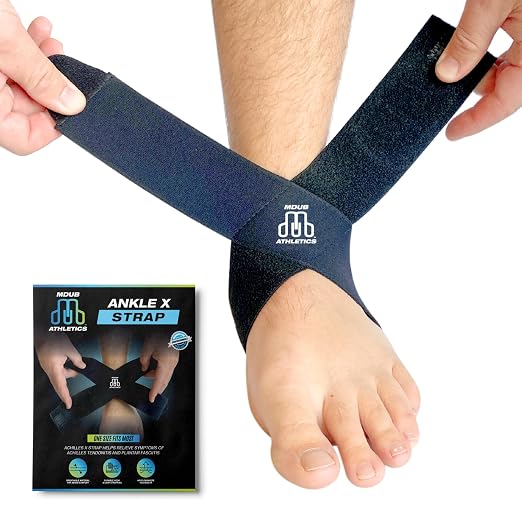 Ankle X Strap for Achilles Tendon and Planter Fasciitis Support, 1 Pack, Ankle Tendonitis Pain Relief Support Brace, Hiking, Soccer, Basketball, Running, Tennis, Volleyball & Pickleball