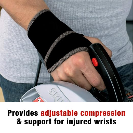 ACE Brand Adjustable Compression Wrist Support, Moderate Support for Weak, Sore or Injured Joints, Wrist Support Conforms to Wrist, One Size Fits Most