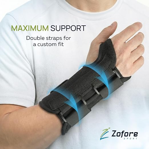 Carpal Tunnel Wrist Brace Support with 2 Straps and Metal Splint Stabilizer - Helps Relieve Tendinitis Arthritis Carpal Tunnel Pain - Reduces Recovery Time for Men Women - Right (L/XL)