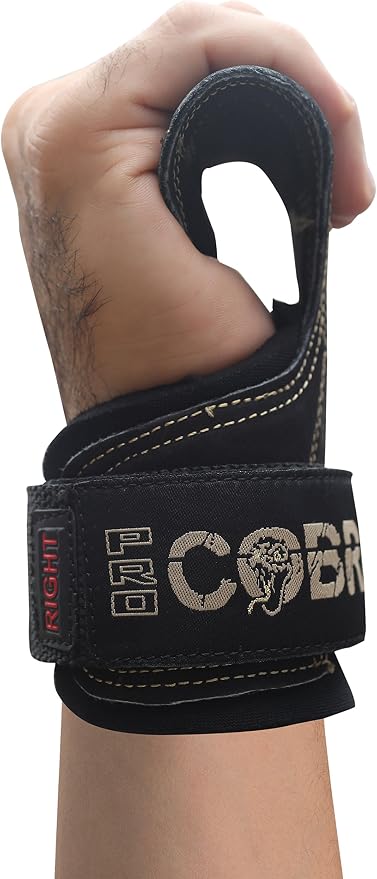 Cobra Grips Weight Lifting Gloves with Adjustable Neoprene Padded Wrist Wraps - Heavy Duty Alternative to Power Lifting Hooks for Deadlifts