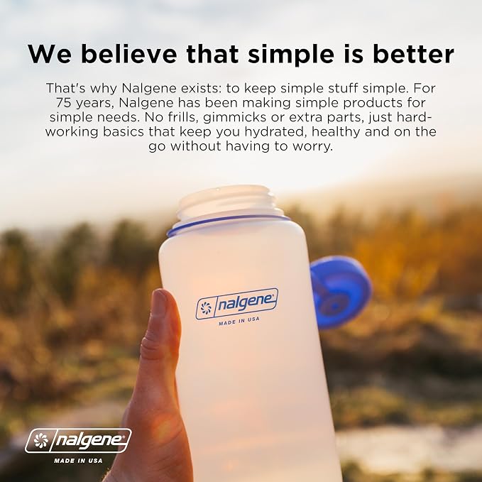 Nalgene 32 oz Wide Mouth Water Bottle | BPA-Free, Durable & Leak Proof, Lightweight Bottle for Hiking & Gym, Work-& Travel, Baby Blue (Pack of 6)