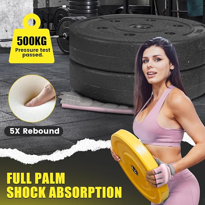 HOZMOZ Ventilated Weight Lifting Gloves, Thick Padded Workout Gym Gloves with Full Palm Protection & Grip & Shock Absorption for Women & Men's Fitness Exercise Training