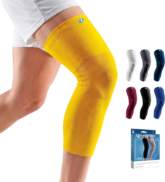 LP SUPPORT 667 Compression Sleeve Leg Full Length for Sports, Cycling, Running, Basketball, for Men Women (S - XL)