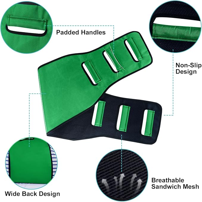 Transfer Belt Transfer Sling Padded Gait Belts with Seniors Patient Lift | Heavy Duty Gait Belt,Mobility Standing and Lifting Aid for Disabled,Elderly,Injured-Safely Move from Bed and Wheelchair