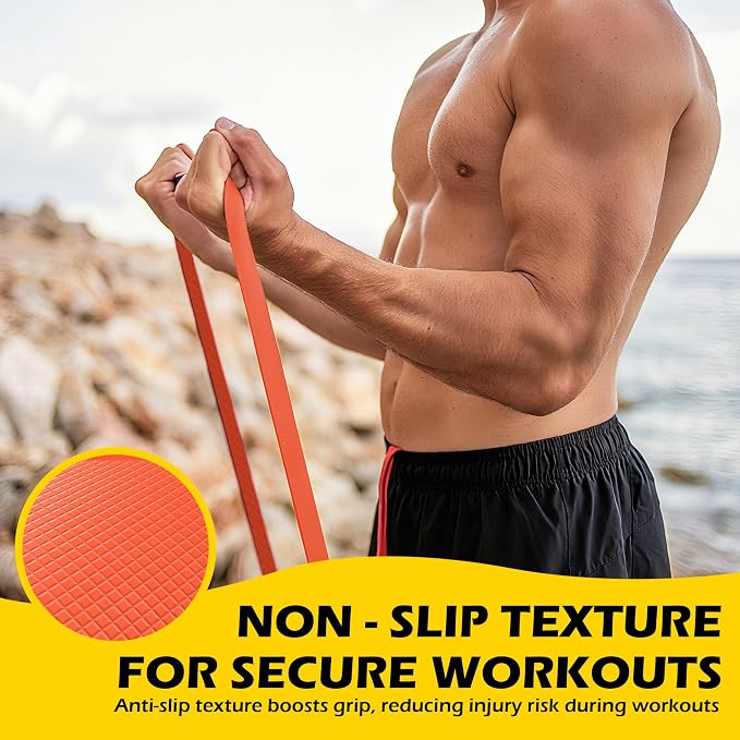 Pull Up Bands, Resistance Bands Set for Pull-Up Assistance, Exercise Bands with Door Anchor & Grip Pads for Men & Women Working Out, Physical Therapy, Muscle Training