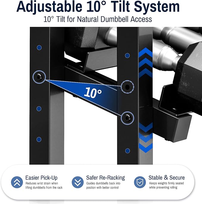 3-Tier Adjustable dumbbell rack | 1200LBS Heavy Duty Weight Storage Rack for Home Garage Gym