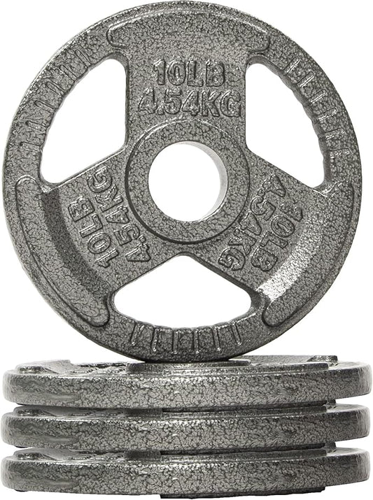 Fitvids 2 Inch Olympic Barbell Weight Plates, 2.5 LB to 45 LB Plates for Home Gym Strength Training, Triple-handle Design