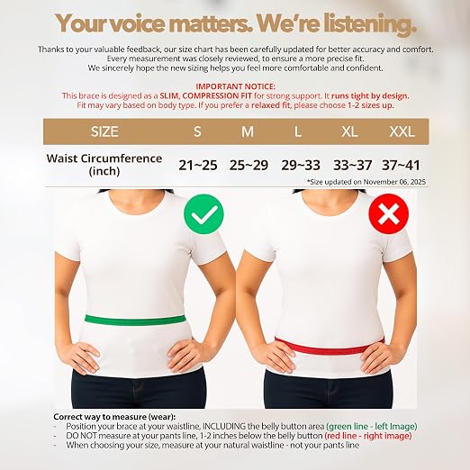 Slim Fit Lower Back Brace – Ultra-Thin Ergonomic H-Shaped Resin Support, Seamless Design for Strong & Comfortable Lumbar Support, Lightweight & Discreet Back Brace (Beige, XX-Large)