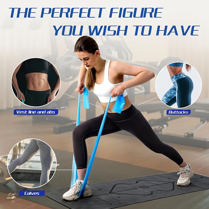 5 Pcs Resistance Bands for Working Out, Latex Free, Physical Therapy Bands, Exercise Bands Set for Stretching, Suitable for Rehab, Yoga,Pilates, Home Gym