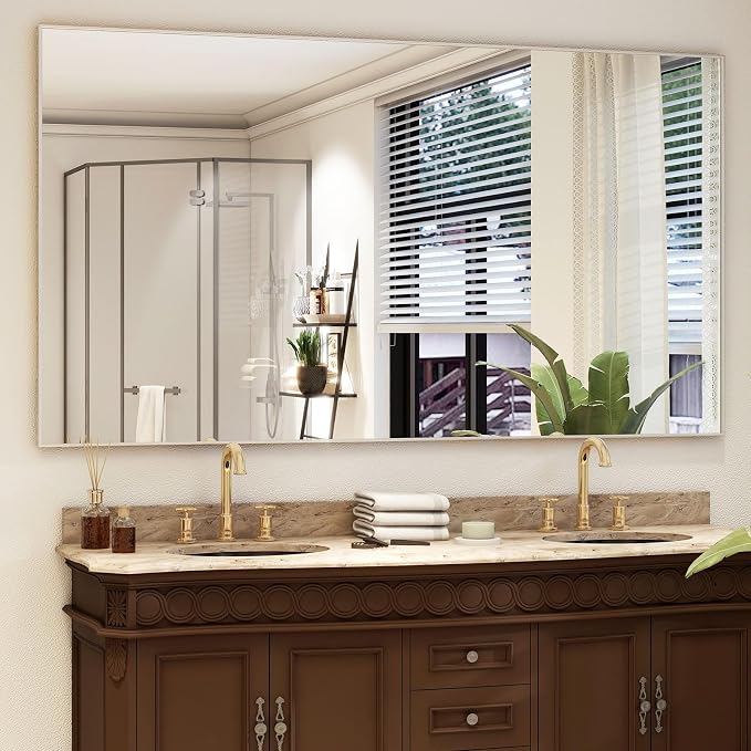 Easly 40"X86" Full Length Mirror with Stand, Silver Large Floor Mirror | Rectangular Full Body Mirror for Bedroom, Living Room or Closet, Wall-Mounted or Freestanding, Aluminum Alloy Frame