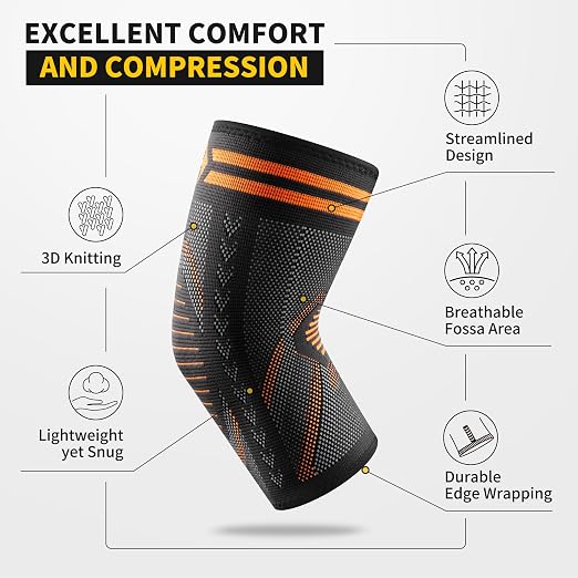 CAMBIVO 2 Pack Tennis Elbow Brace for Tendonitis and Tennis Elbow,Golfers Elbow, Arm Compression Sleeves for Women and Men, Bíceps Support Sleeve for Weightlifting, Basketball and Workout | Golfers Elbow and Arthritis Relief, Breathable 3D Knit Fabric,...