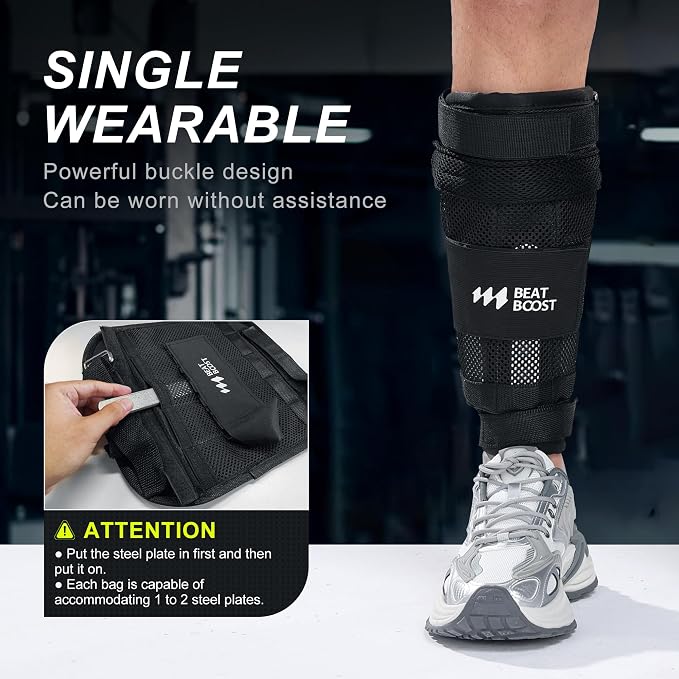 Ankle Wrist Weights 4lb/10lb/15lb/20lb/25lb/30lb BeatBoost Adjustable Leg Arm Weights for Men Walking Pilates Exercise Workout Gym Aerobics