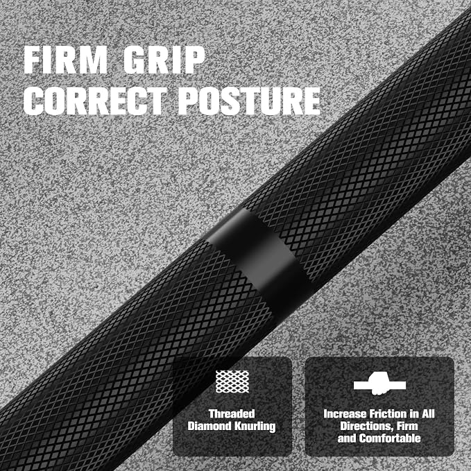 RitFit Elite 7ft Olympic Barbell, Robust 45lb Barbell for Weightlifting and Powerlifting, Superior Olympic Bar with Exceptional 500lbs Load Capacity, Weight Bar for 2” Standard Plates