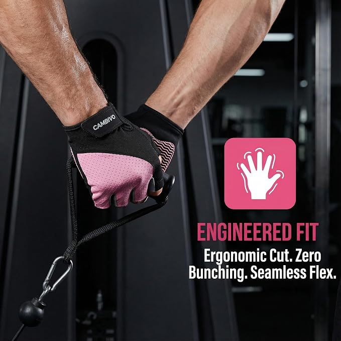CAMBIVO Workout Gloves for Men & Women, Weight Lifting Gloves with Wrist Support, Non Slip Grip, Breathable Gym Gloves for Training, Crossfit, Pull Ups, Cycling, Fitness, Home