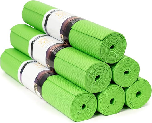 Voyage 5mm Studio Yoga Mats, 6 Pack, 72x24in | Extra Long, Anti-Tear Exercise Mats for Workout, Stretching, Fitness - Non Slip Gym Mats for Home, Schools and Studios