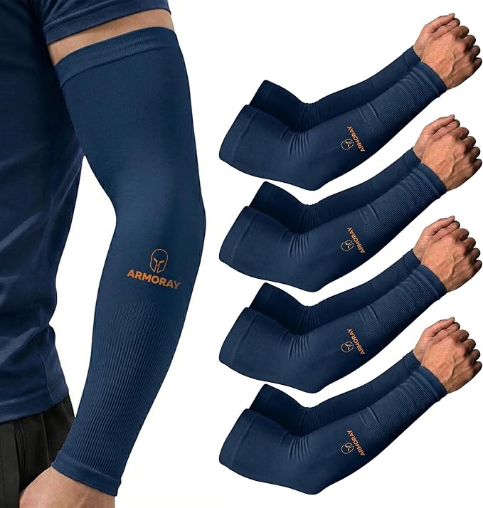 ARMORAY Arm Sleeves for Men and Women - UV Sun Protection Cooling Compression - Tattoo Cover Up Sleeve for Daily Wear & Work