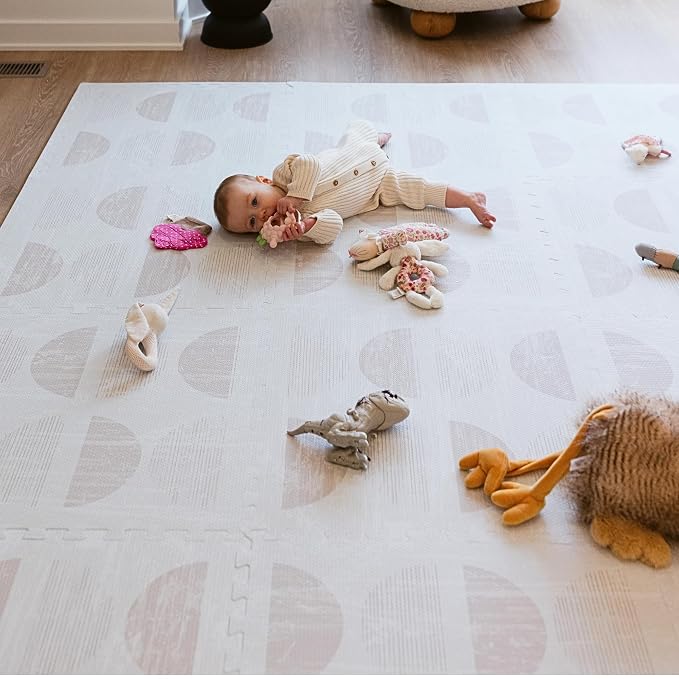 Little Landings Baby Play Mat for Floor - Aura Oat (6x6ft) - Premium EVA Foam Play Mat for Babies & Toddlers (Ages 0-5+) Non-Toxic Playmat for Tummy Time, Crawling & Playroom - Stylish & Comfortable