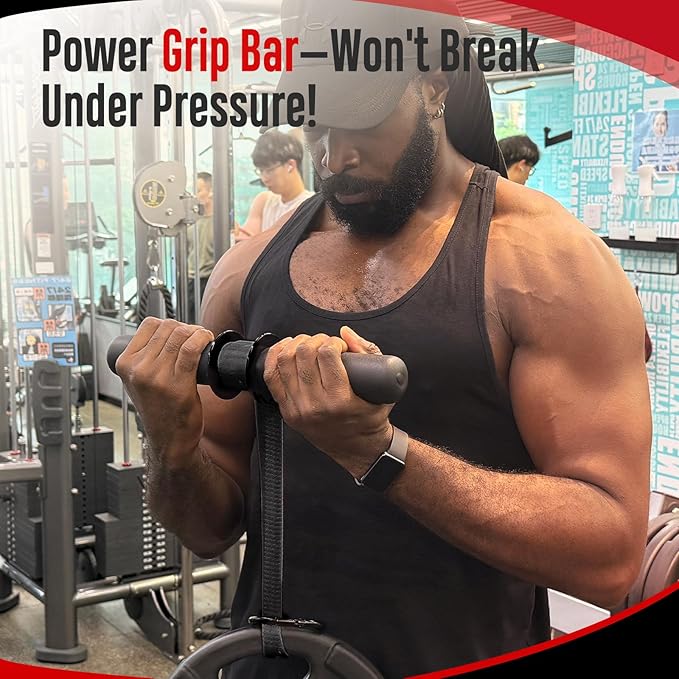 FitBeast Forearm Strengthener & Forearm Exerciser, Wrist Roller | Forearm strength trainer with thick handle and adjustable strap. Ideal for grip strength, muscle building and rehabilitation.