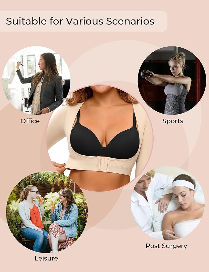 Arm Compression Sleeves for Women Post Surgery Front Closure Bra Slimming Arm Lipo Shapewear Top