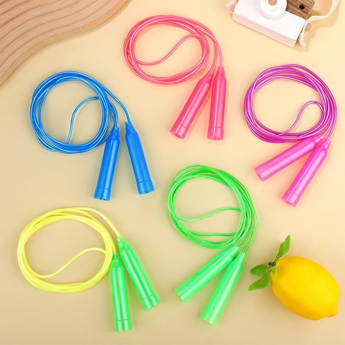 Aodaer Jump Rope Set, Colorful Outdoor Jump Ropes, 7.3 Feet Adjustable Skipping Rope for Outdoor Fun Activity Sport Party Favor