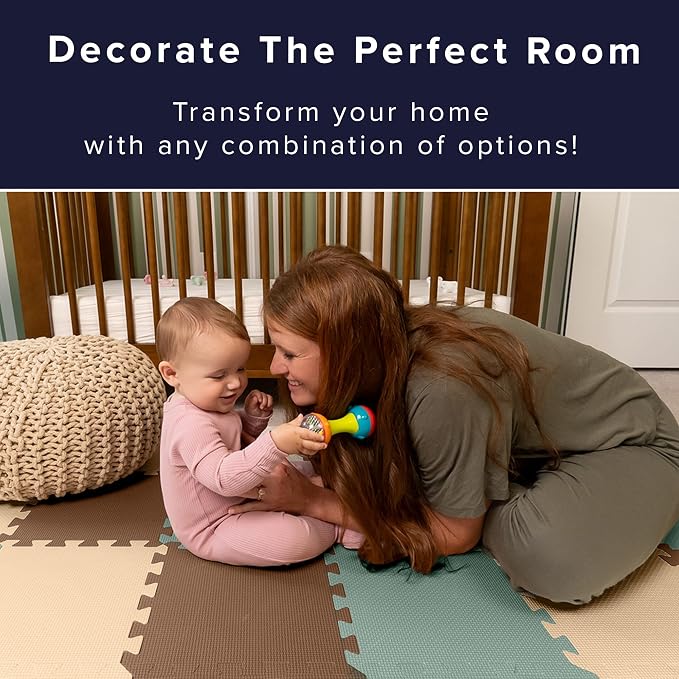 We Sell Mats 3/8" Thick Multipurpose EVA Foam Exercise Floor Mat, 12"x12" Interlocking Kid-Friendly Tiles, Anti-Fatigue for Home, Gym, Playpens, Classrooms