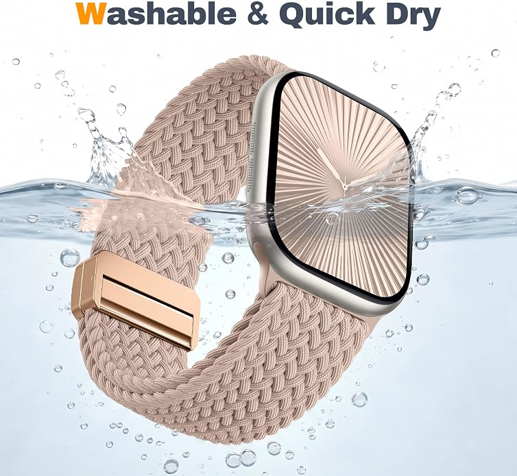 Laffav Braided Stretchy Band Compatible with Apple Watch Bands 42mm 40mm 41mm 38mm 44mm 45mm 46mm 49mm for Women Men, Magnetic Nylon Solo Loop Sport Strap for iWatch Series 11 10 9 8 7 6 5 4 SE Ultra