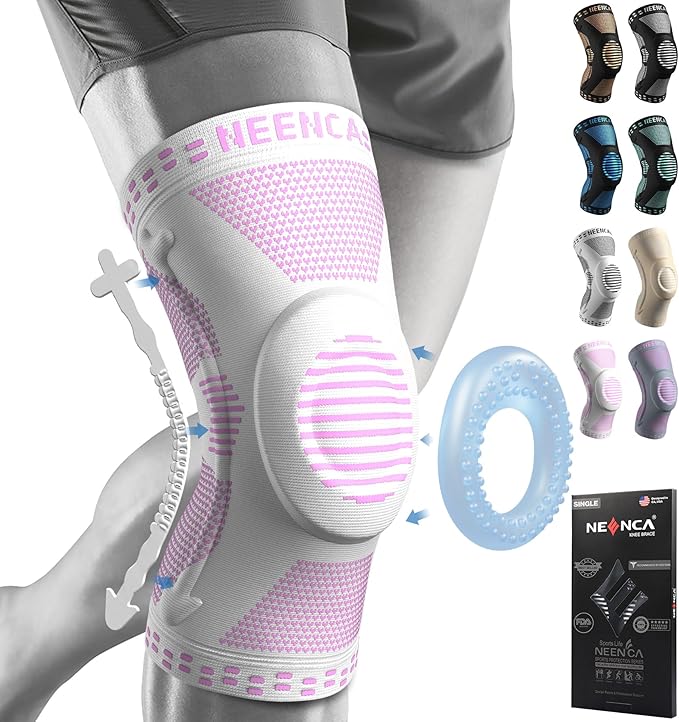 NEENCA Professional Knee Brace, Medical Knee Support for Women & Men Relief | Patented Patella Gel Pad & Side Stabilizers, Compression Sleeve for Knee Pain, Swelling, ACL, PCL, Arthritis, Sports, Workout
