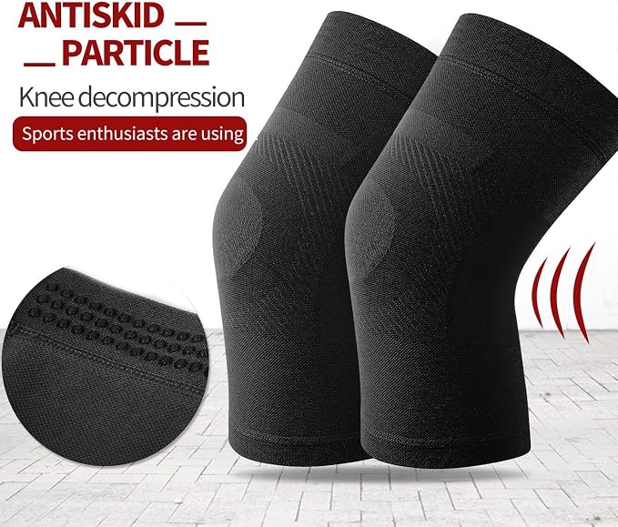 TOFLY Knee Sleeves 20-30mmHg Compression Brace for Joint ACL MCL Arthritis | Lightweight Breathable Fabric, Wear Under Pants, For Men Women, 1 Pair Support For Arthritis, ACL, MCL, Sports Recovery