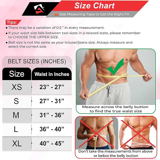 AQF Self-Locking Weight Lifting Belt, 4" Nylon Gym Support Belt