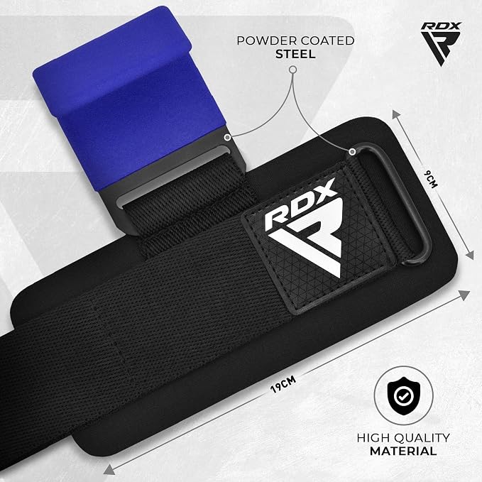RDX Weight Lifting Hooks for Deadlifting (Pair) - 600Lbs Capacity - 8MM Neoprene Wrist Support Wraps - Grip Enhancer for Pull Ups Lat Pulldowns Rows - Adjustable Gym Workout Power Straps for Men Women