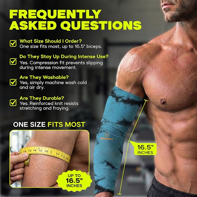 ARMORAY Arm Sleeves for Men and Women - UV Sun Protection Cooling Compression - Tattoo Cover Up Sleeve for Daily Wear & Work