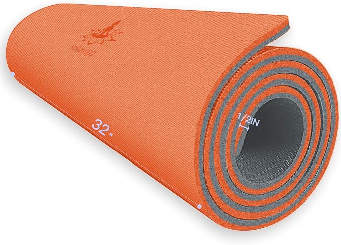 Hatha Yoga Extra Thick TPE Yoga Mat - 72"x 32" Thickness 1/2 Inch -Eco Friendly- With High Density Anti-Tear Exercise Mats For Home Gym Travel & Floor Outside