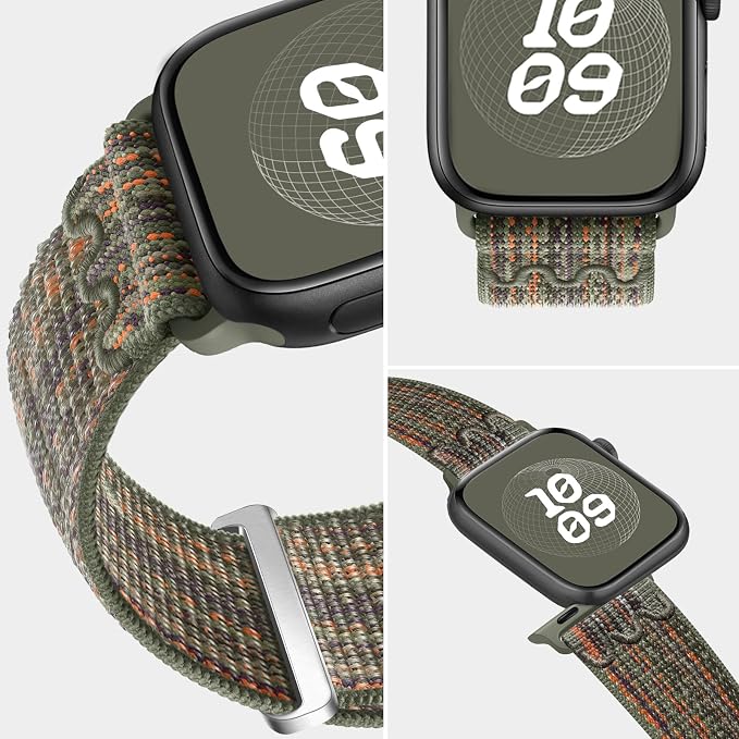 Sport Loop Nylon Band Compatible with Apple Watch Band 38mm 40mm 41mm 42mm 44mm 45mm 49mm Ultra 2 iWatch Series 9 8 7 6 SE 5 4 3 2 1 Strap, Fit for iPhone Watch Band Women Men Stretchy | Nylon Sport Loop Wristband Compatible with Apple Watch Ultra 2 38...