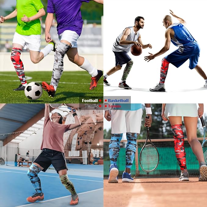 Tatuo Leg Sleeves Compression Long Knee Sleeve UV Protect for Men Women Sport Basketball Football