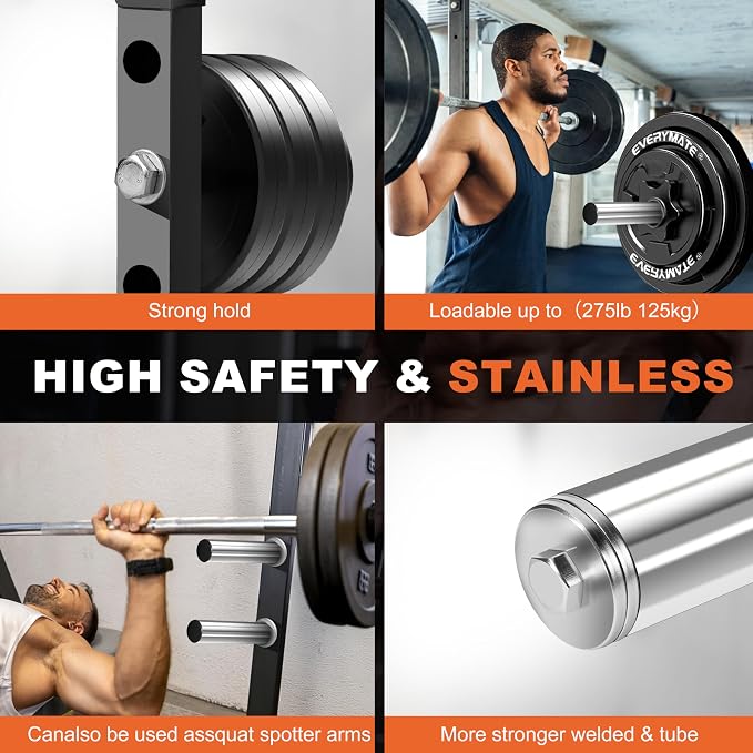 EVERYMATE Weight Plate Holder Power Rack Attachment 2 Inch Olympic Plate Storage Power Squat Rack Holder Weight Plates for 2x2 3x3 2x3 Power Cage Accessories Weight Plate Rack