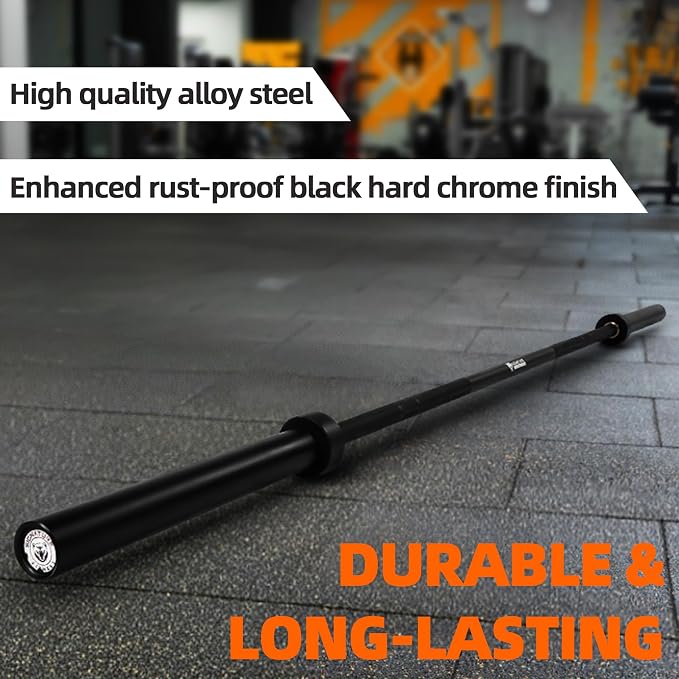 Fitvids Olympic Cerakote Barbell for Home & Commercial Gyms, 190K PSI Tensile Strength Rated for up to 1500LB Capacity