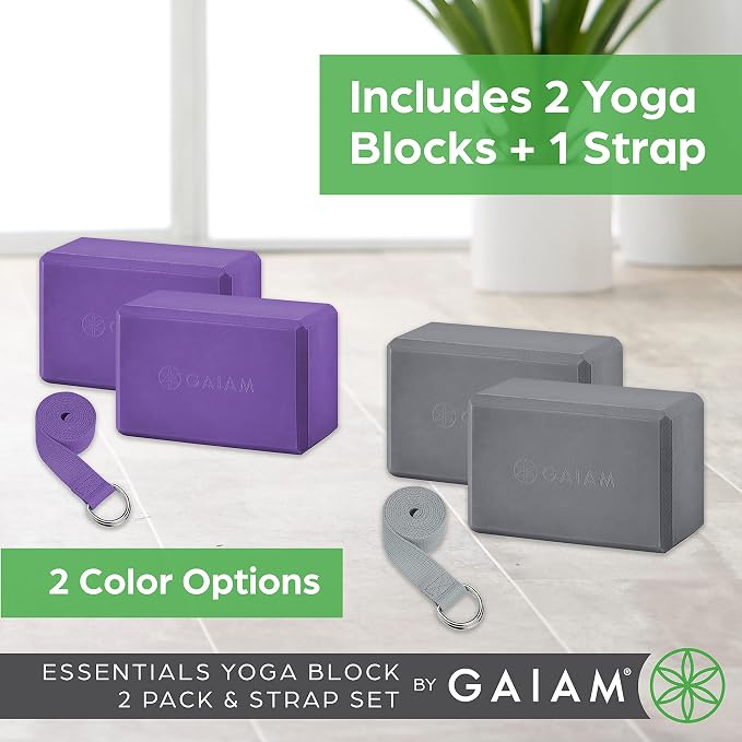 Gaiam Yoga Block - Supportive Latex-Free Eva Foam - Soft Non-Slip Surface with Beveled Edges for Yoga, Pilates, Meditation