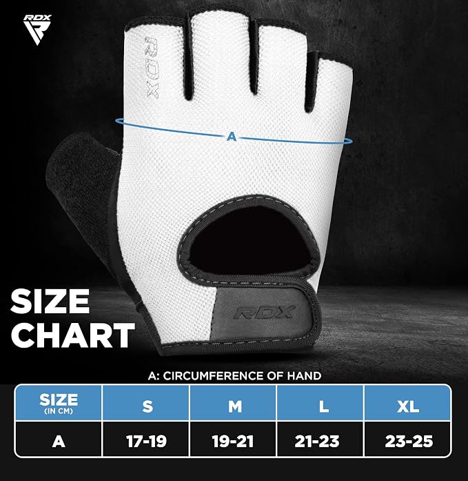 RDX Weight Lifting Gloves Gym Fitness Workout, Anti Slip Palm Protection Half Finger Exercise Glove for Powerlifting Deadlifting Bodybuilding Calisthenics Cycling Rowing Climbing Training, Men Women