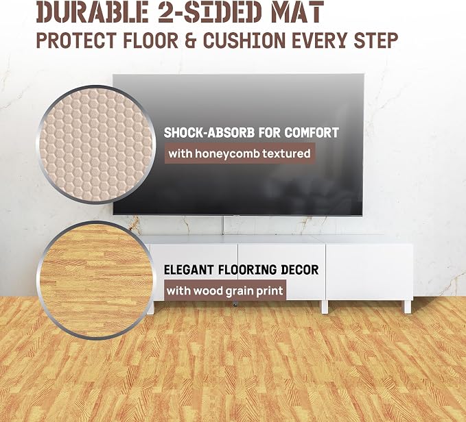 Yes4All EVA Interlocking Mats, Puzzle Floor Tiles, Foam Floor Padding with Border for Furniture, Home Space, Living Room, Garage 11,22,32 SQFT