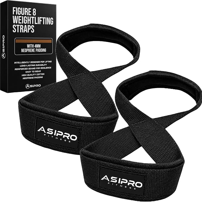 Figure 8 Lifting Straps Gym Padded for Men & Women Gym Deadlift Strap for Weightlifting, Strongman, & Cross Training Heavy Duty Lifting Strap Figure 8 Straps