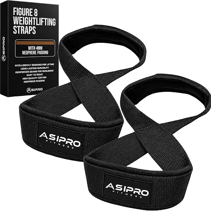 Figure 8 Lifting Straps Gym Padded for Men & Women Gym Deadlift Strap for Weightlifting, Strongman, & Cross Training Heavy Duty Lifting Strap Figure 8 Straps