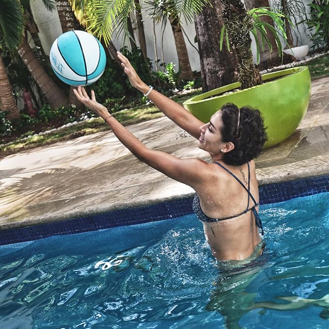 DUNNRITE Products 9" Diameter Regulation Aqua B110 Pool and Lake Water Basketball, Waterproof