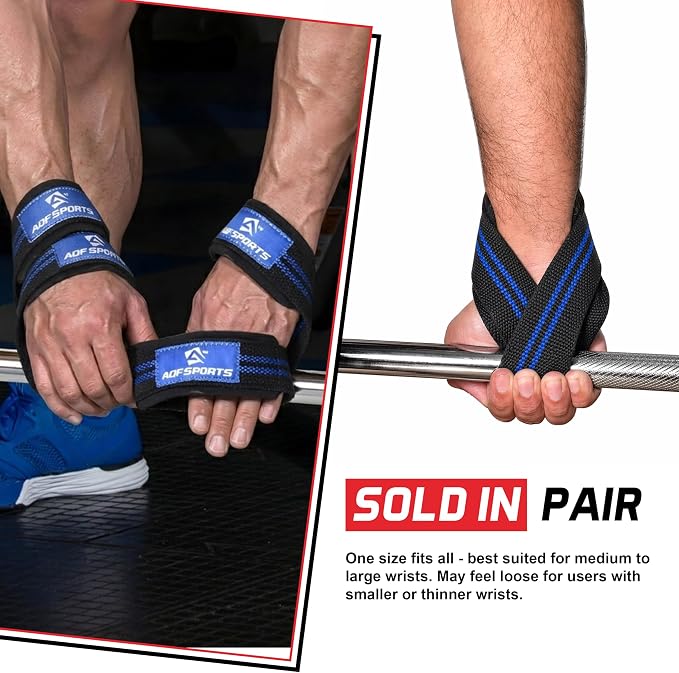 AQF Figure 8 Weight Lifting Straps, Padded Cuff Support for Deadlift
