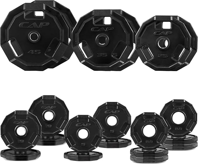 CAP Barbell 2-Inch Olympic Cast Iron Plate Weight Set | 75-285 lbs | Multiple Options