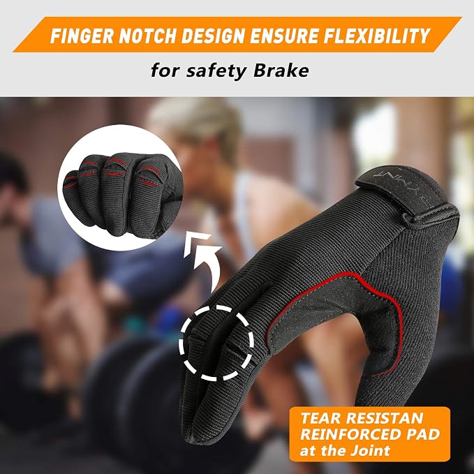 Full Finger Workout Gloves for Men Women, Weight Lifting Gloves Foam Padded | Full Hand Coverage Grip Gym Gloves for Weightlifting, Exercise, Fitness, Training, Cycling, Tactical, Touch Screen, Anti-Slip