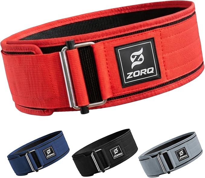 ZORQ Self-Locking Weight Lifting Belt - 4 Inch Wide Quick-Locking Gym Belt for Men & Women - Professional Weightlifting Belt for Olympic Lifting, CrossFit, Squats & Deadlifts - Back Support