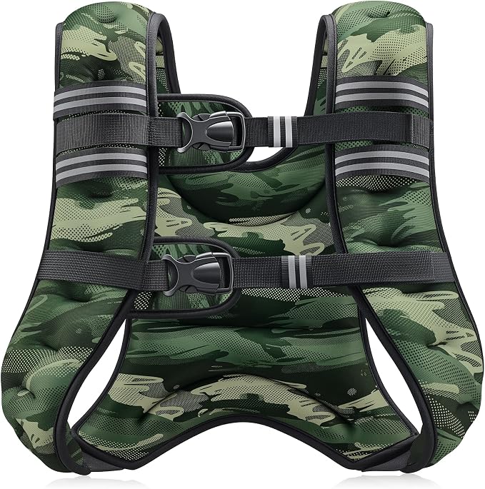 ZELUS Weighted Vest, 6lb/8lb/12lb/16lb/20lb/25lb/30lb Weight Vest with Reflective Stripe for Workout, Strength Training, Running, Fitness, Muscle Building, Weight Loss, Weightlifting