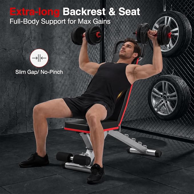 Adjustable Exercise Chair for Home Gym – Foldable Back Extension Bench for Core, Hip & Lower Back Workout – Multi-Functional Hyperextension Bench for Full-Body Exercise（with Illustrated Training Action Guide）